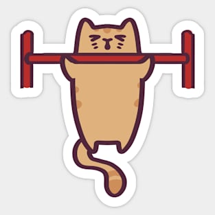 Gym Cat Pull Up Sticker